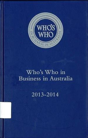 Cover of book Who's Who in Australian Business 2013-2014