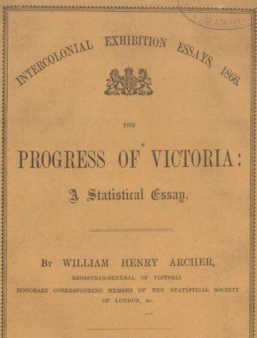 cover of document 'The progress of Victoria : a statistical essay'