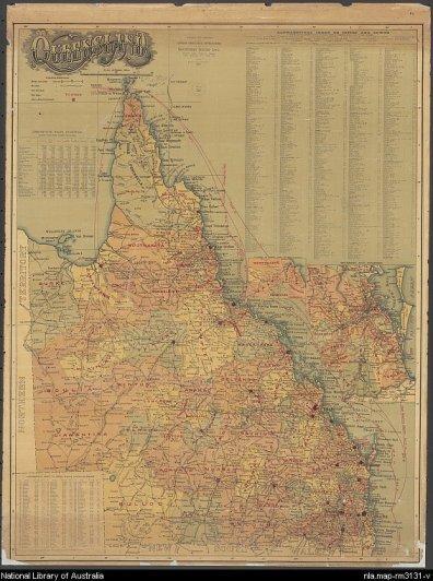 yellowing map of Queensland