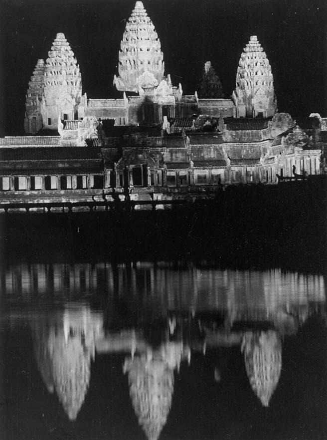 Angkor Wat, view of main temple at night
