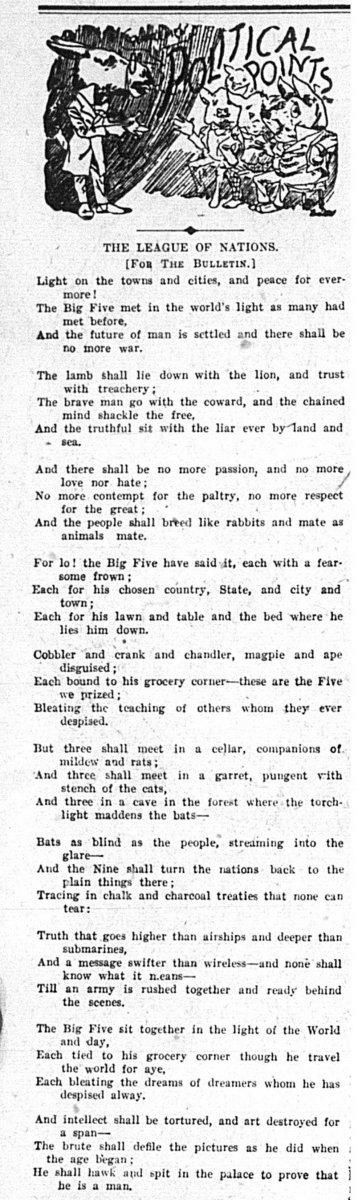 League of Nations poem by Henry Lawson