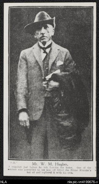 black and white photo of W M Hughes
