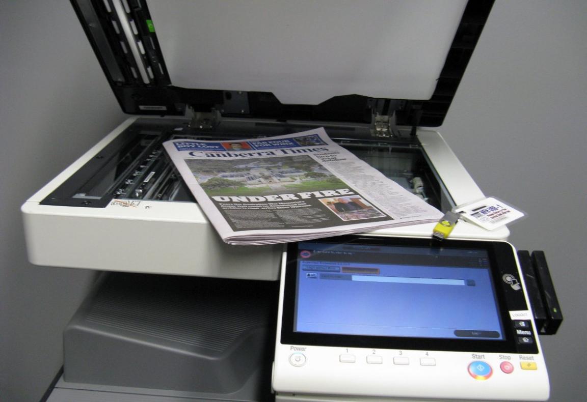Newspapers on a photocopier