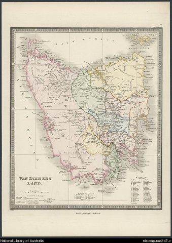old map of Tasmania