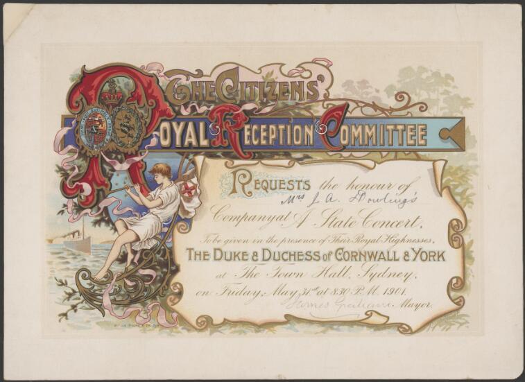 An invitation from the Duke and Duchess of Cornwall, 1901