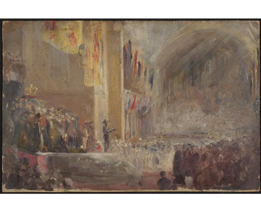 Painting of the opening of Federal Parliament in 1901