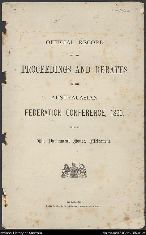Federation proceedings and debates