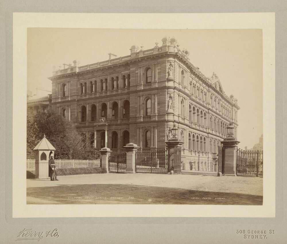 sepia photo of an office building