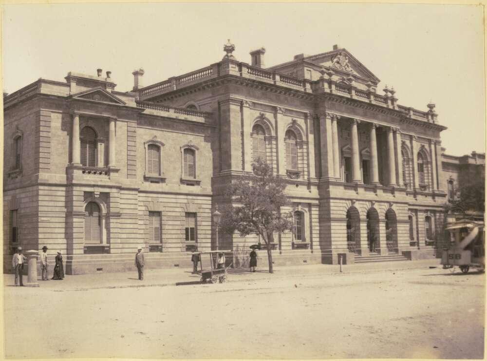 sepia photo of the Supreme Court in Adelaide in the late 1800s