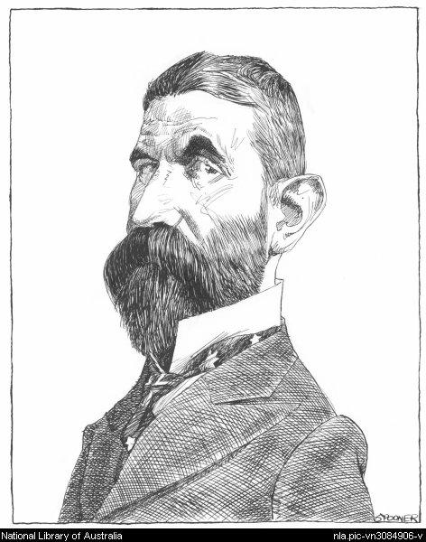cartoon drawing of John Alfred Deakin