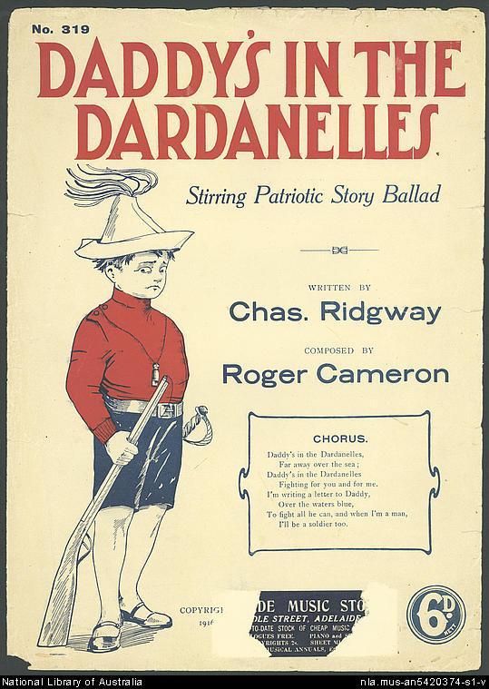 cover of music score 'Daddy's in the Dardenelles'