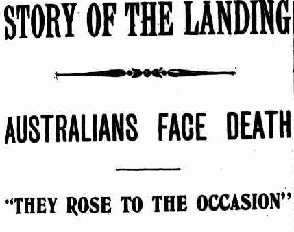 newspaper clipping titled 'Story of the Landing'