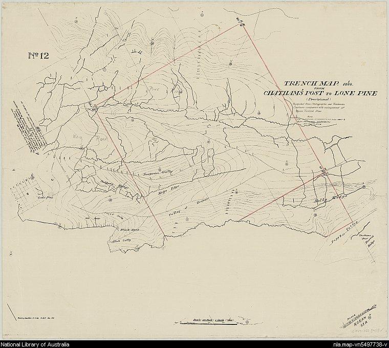 trench map from World War 1