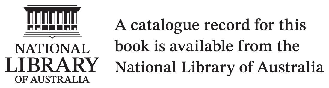 Cataloguing statement with black text on a white background reading 'A catalogue record for this book is available from the National Library of Australia' with the National Library logo