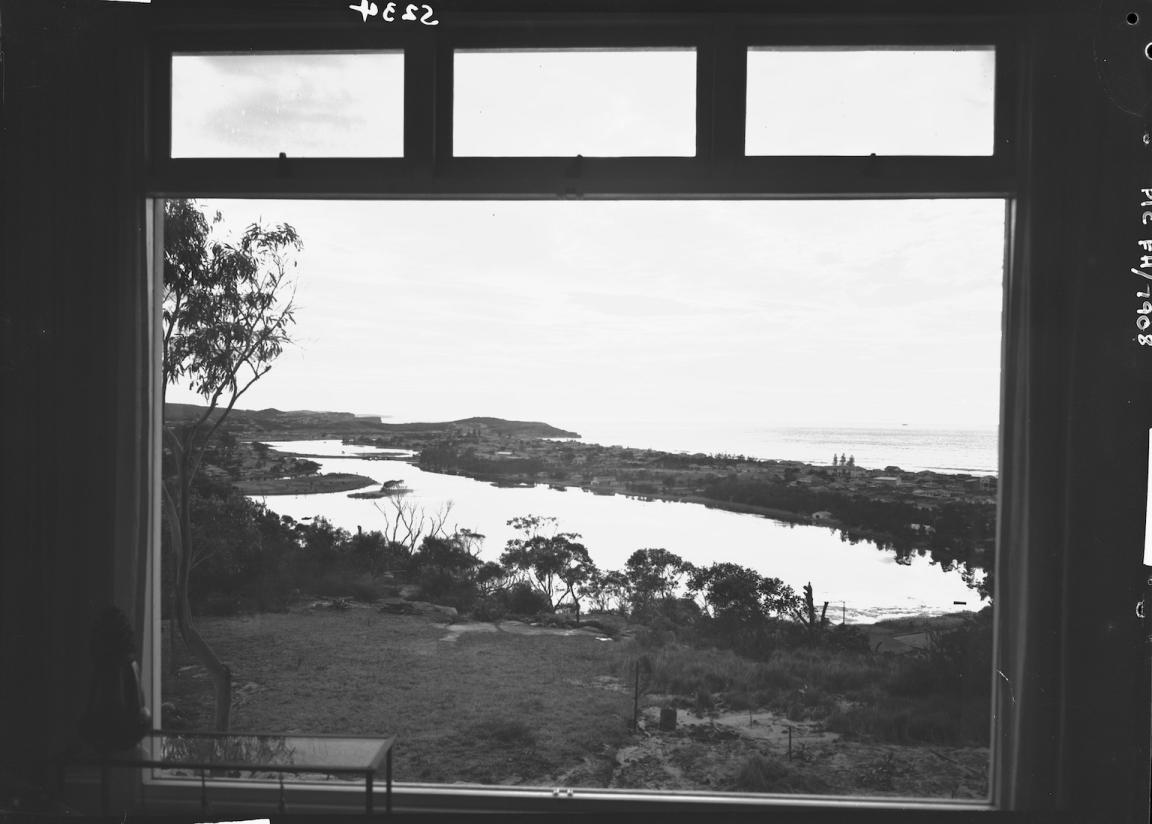 View of Narrabeen lagoon from the window of Frank Hurley’s residence. 