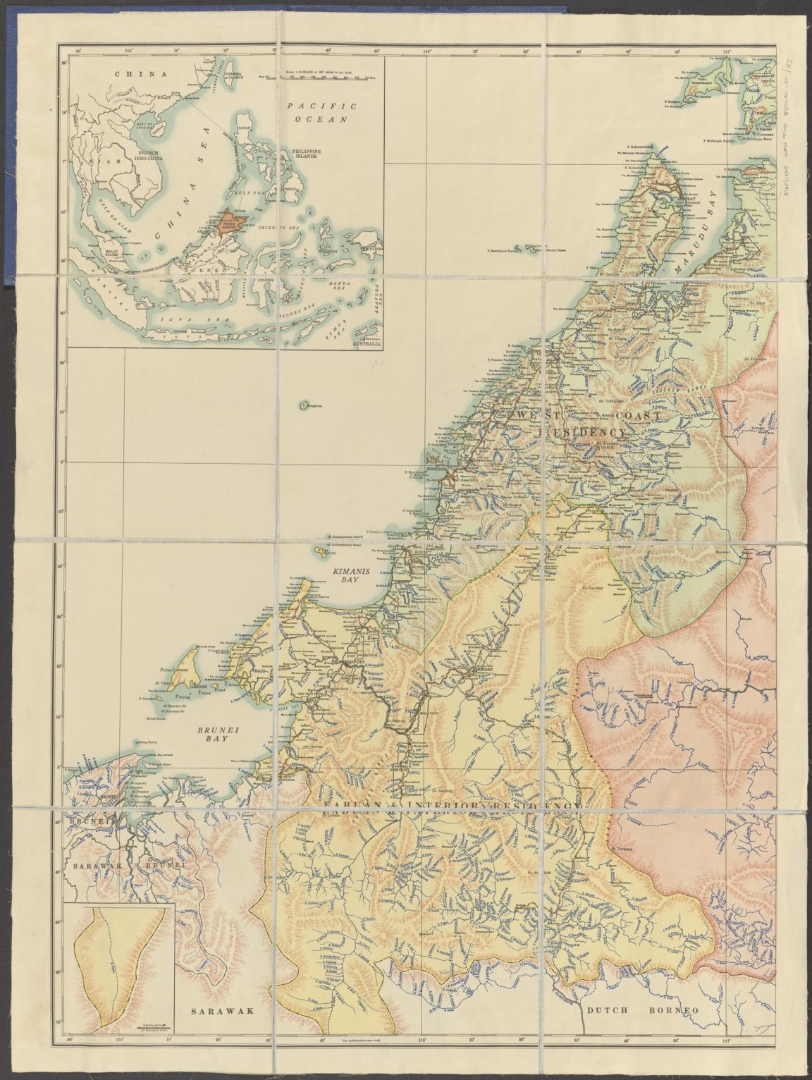 a coloured map of British North Borneo
