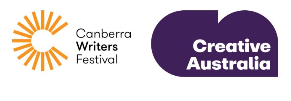 Logos of Canberra Writers Festival and Creative Australia