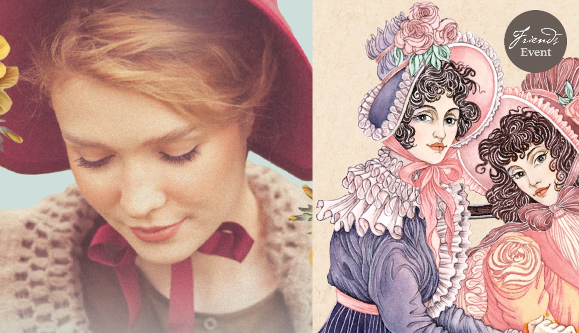 Detail of book covers by Sue Williams and Alison Goodman featuring illustrations of women in historical dress