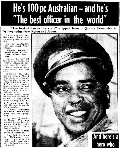 Newspaper article about First nations serviceman Captain Reg Saunders
