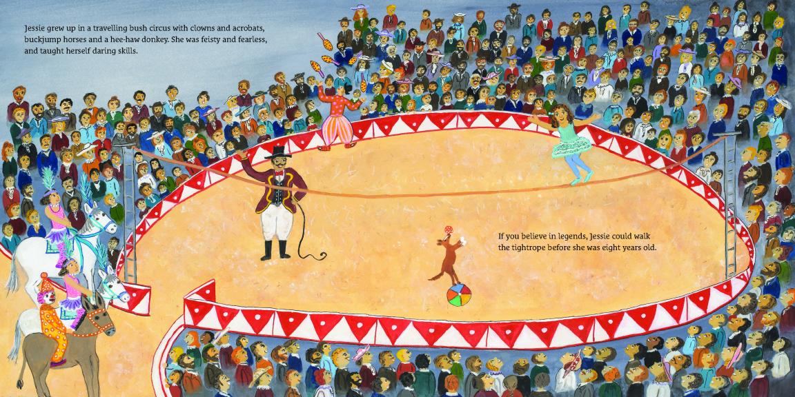 Illustration of a travelling bush circus