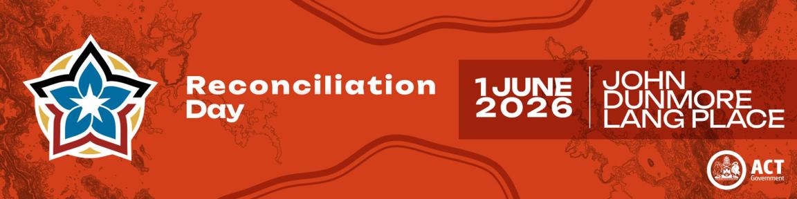 A logo on red background