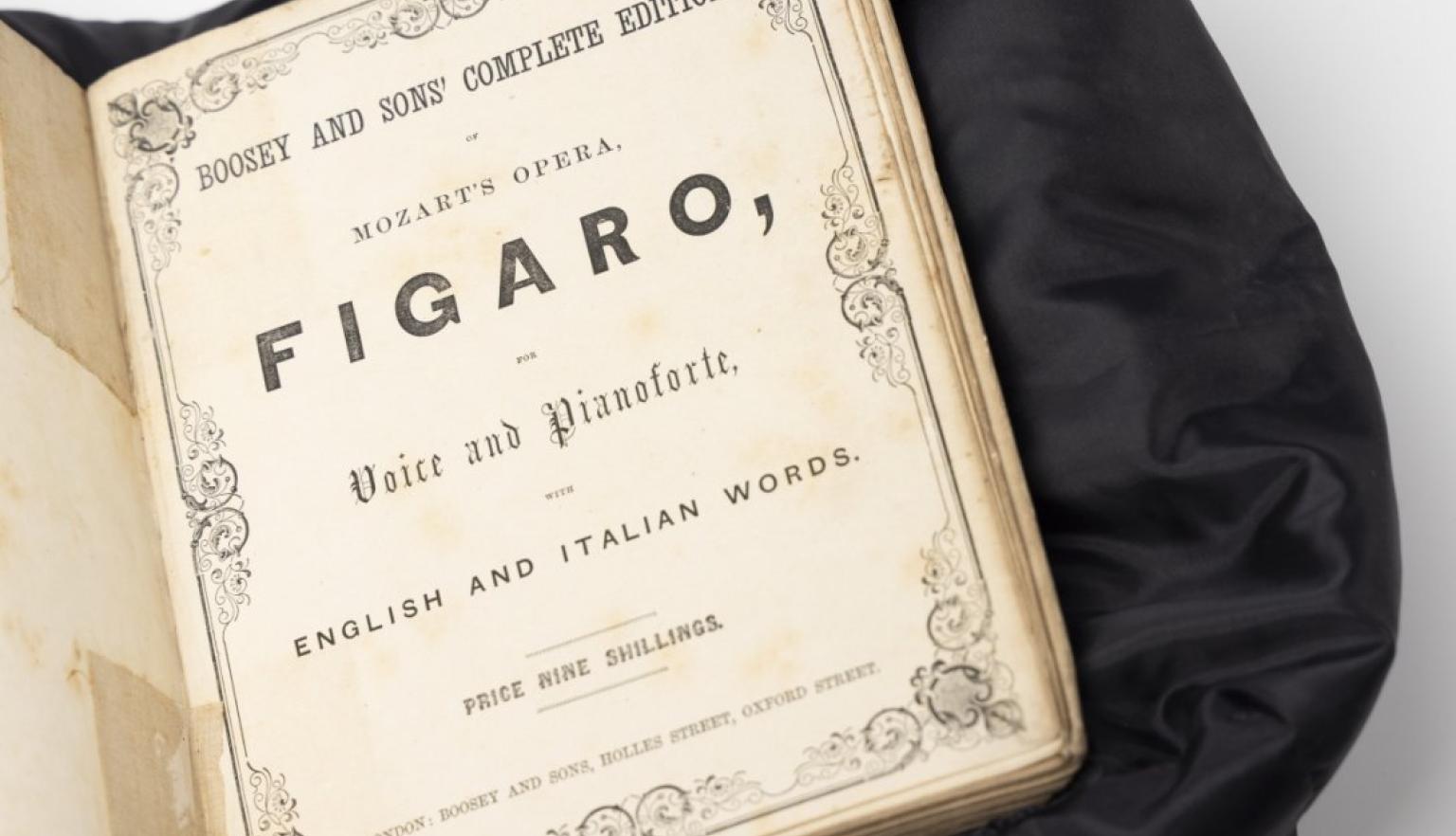 Title page of the musical score for Mozart's Marriage of Figaro