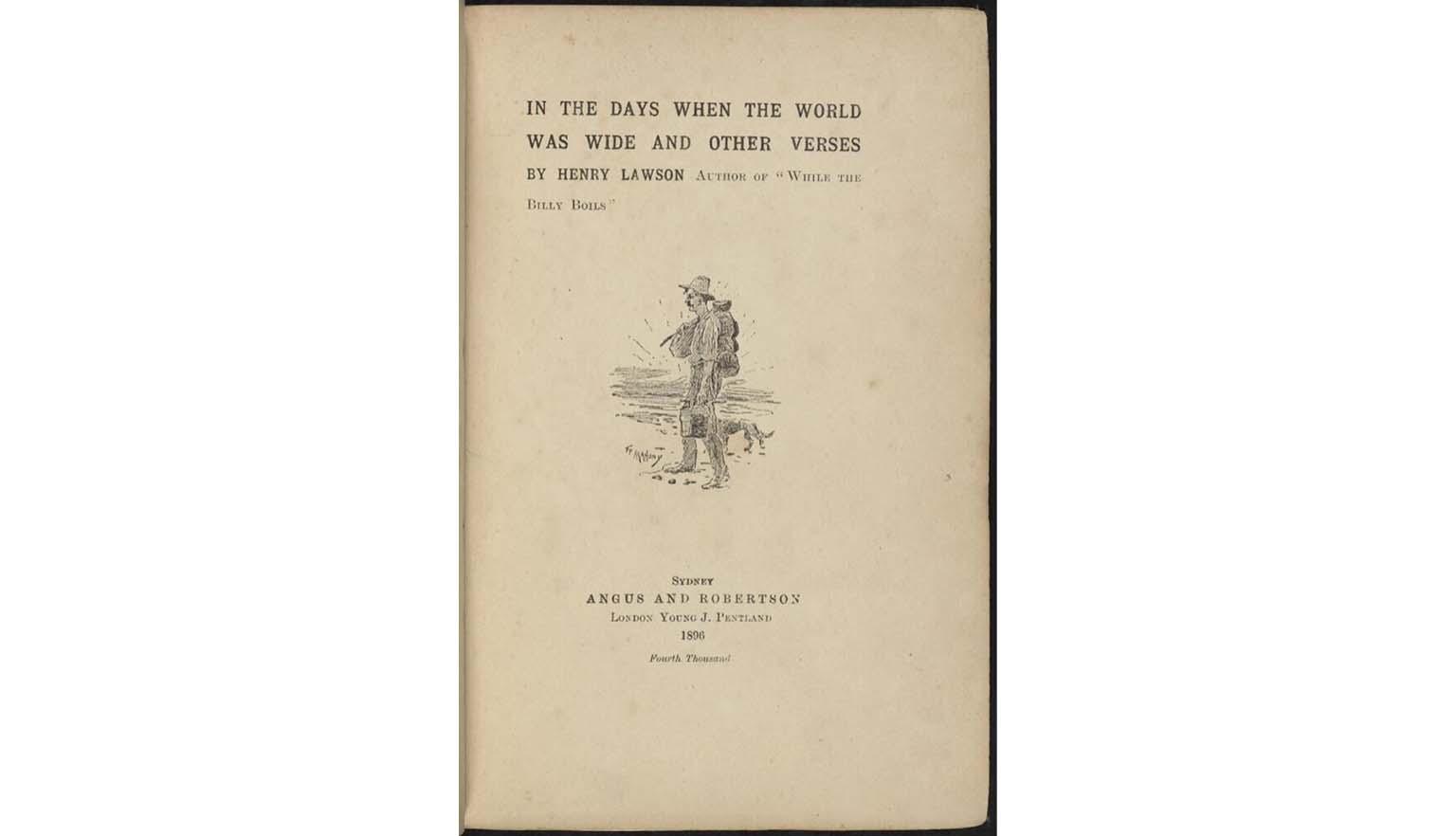 yellowed front page of in the days when the world was wide and other verses by henry lawson