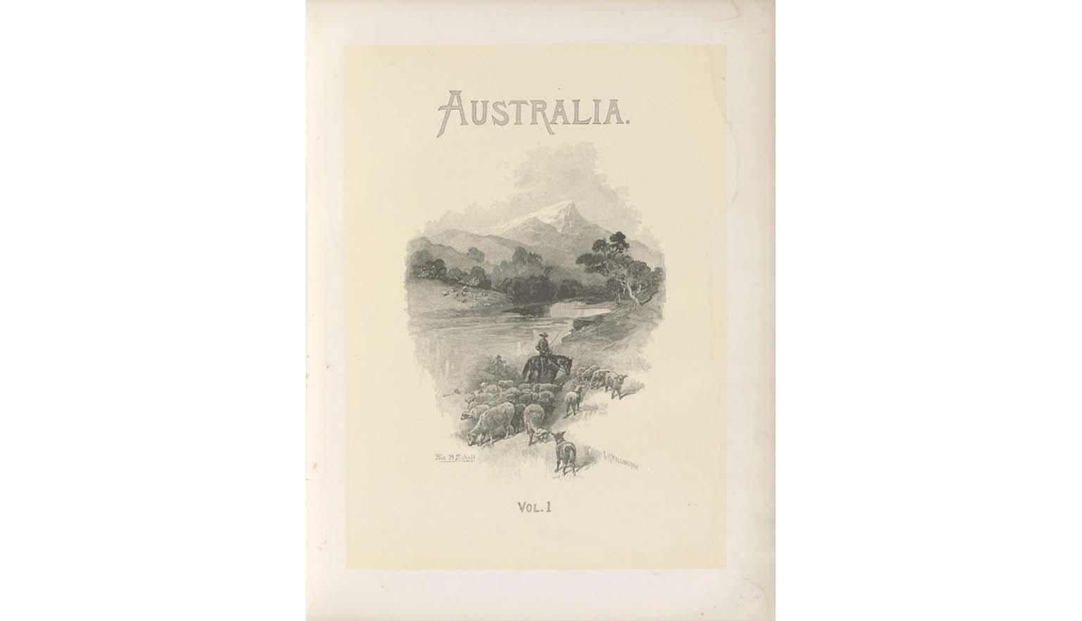 black and white illustration of a farmer leading sheep