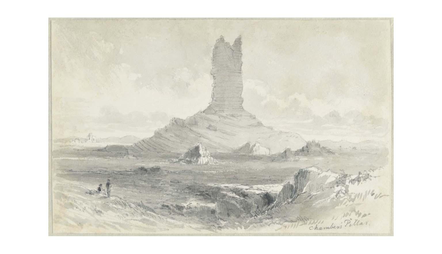 drawing for the engraving facing p.151 of: Journals of John McDouall Stuart 