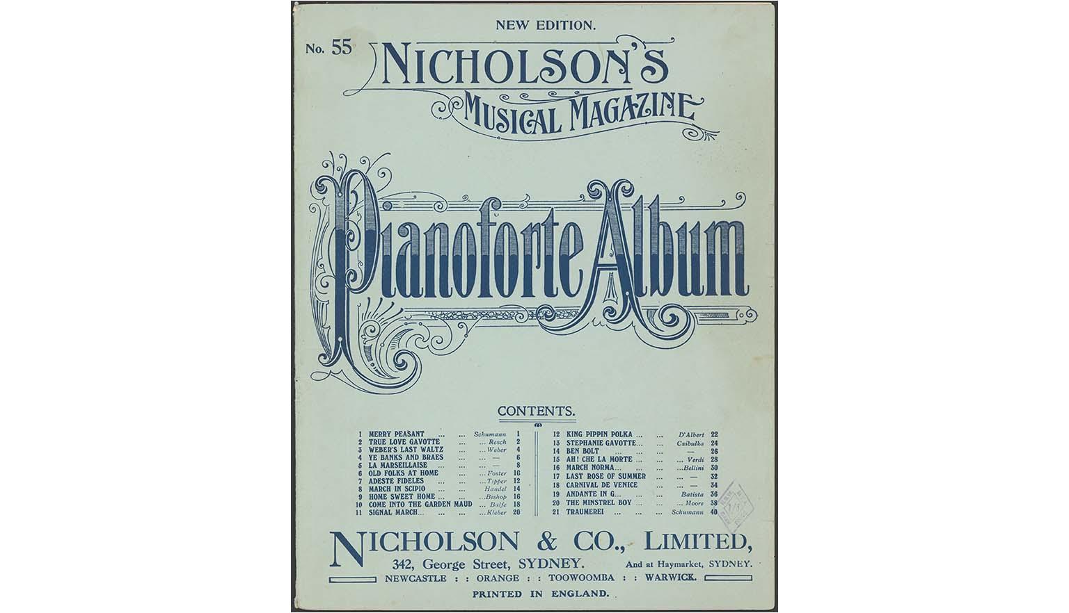 1896 songbook for voice and piano.