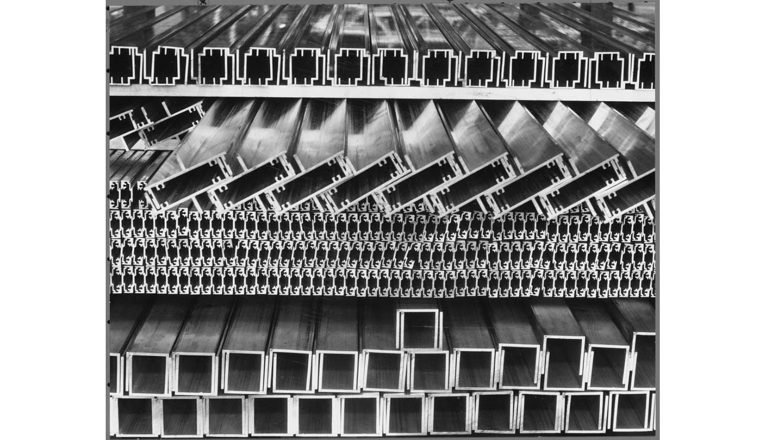 stacks of aluminium profiles