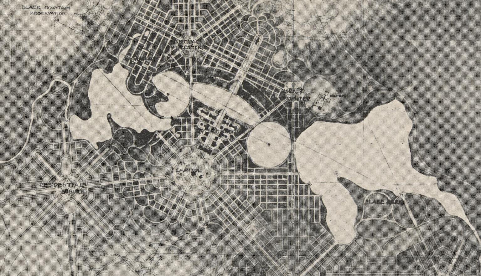 Print showing an early plan for Canberra