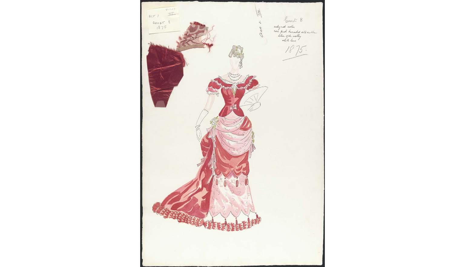 Costume design for Guest 8 from a J.C. Williamson production, 1875