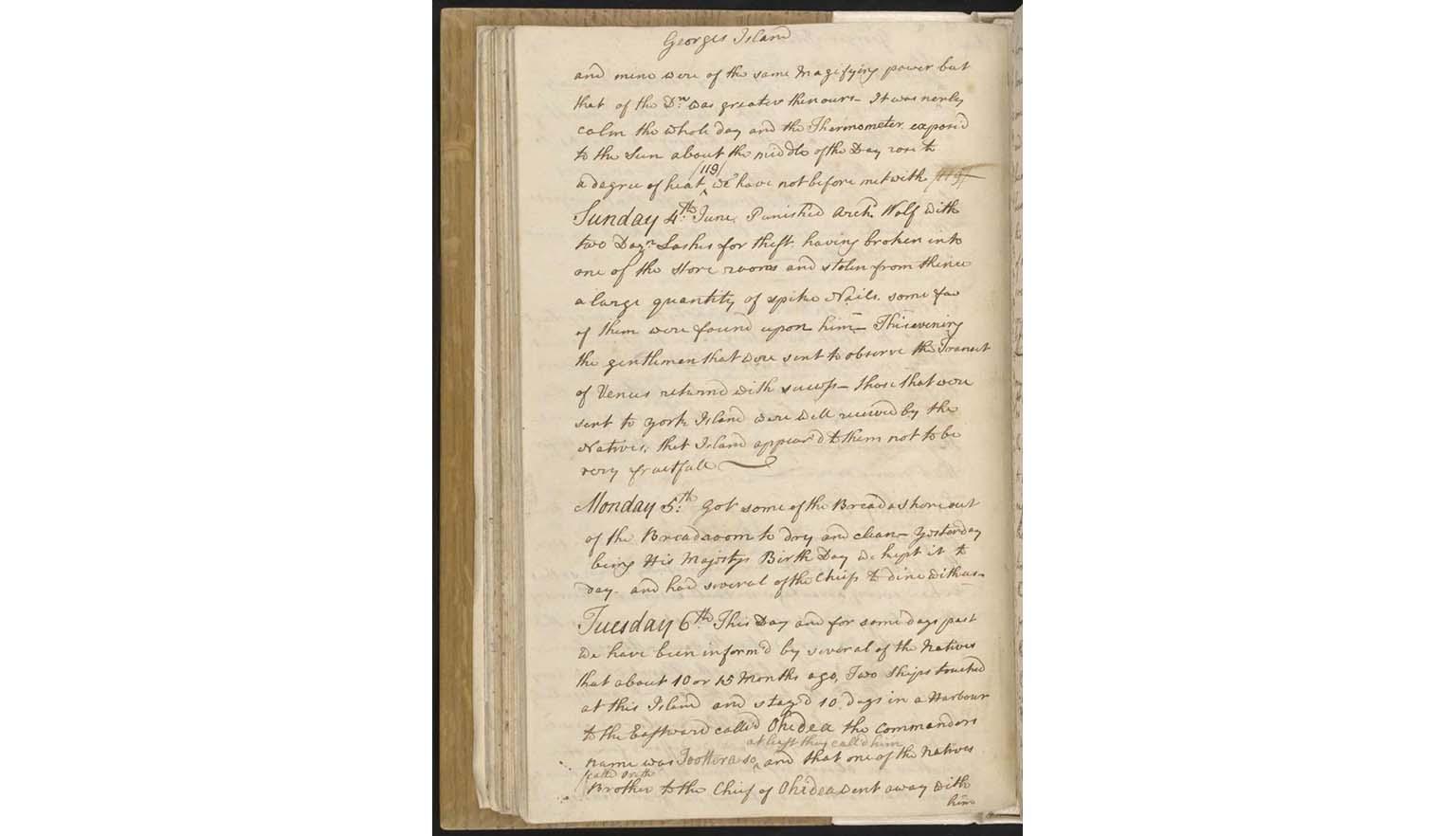 handwritten yellowed page