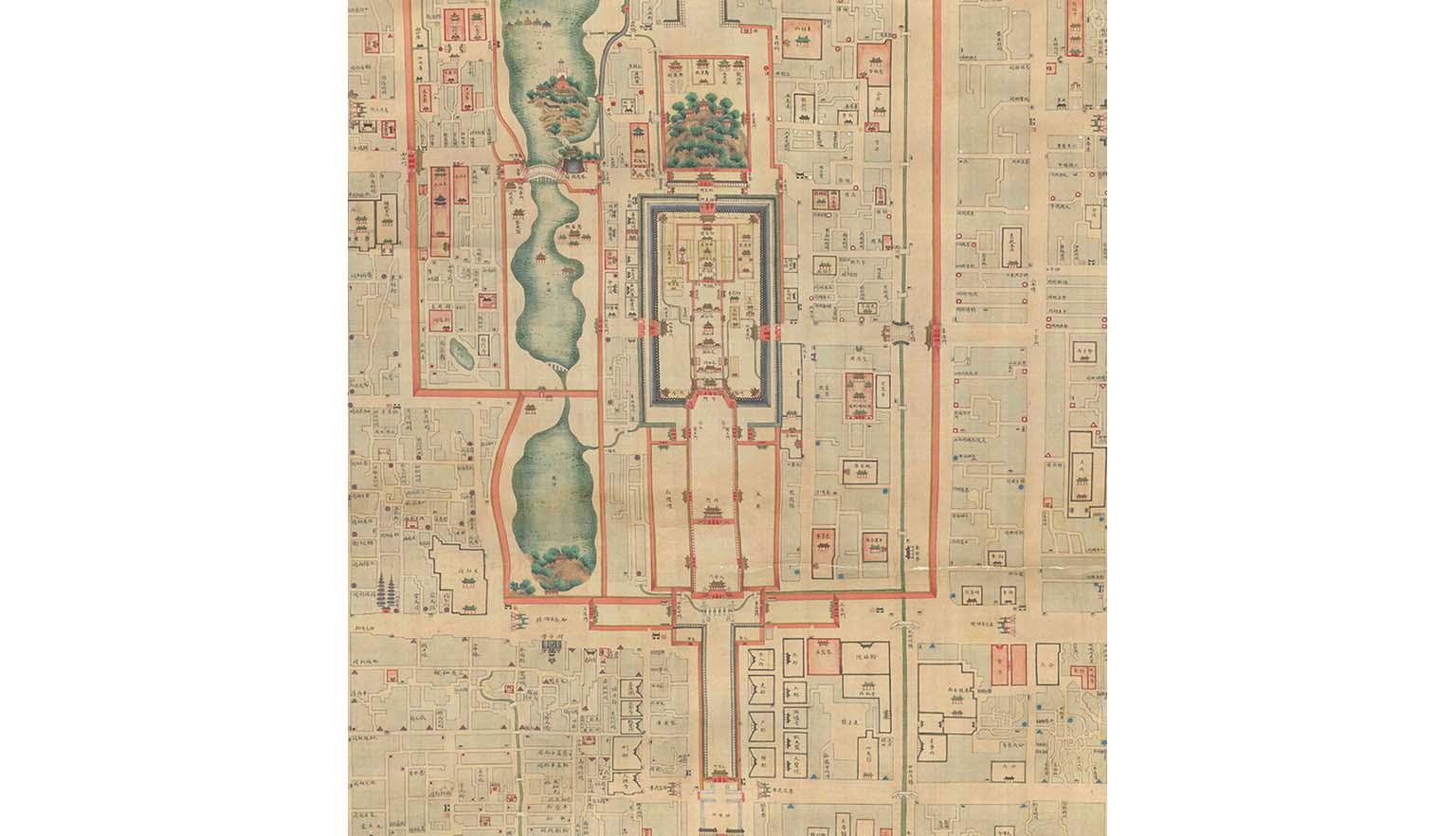 hand inked map of Beijing