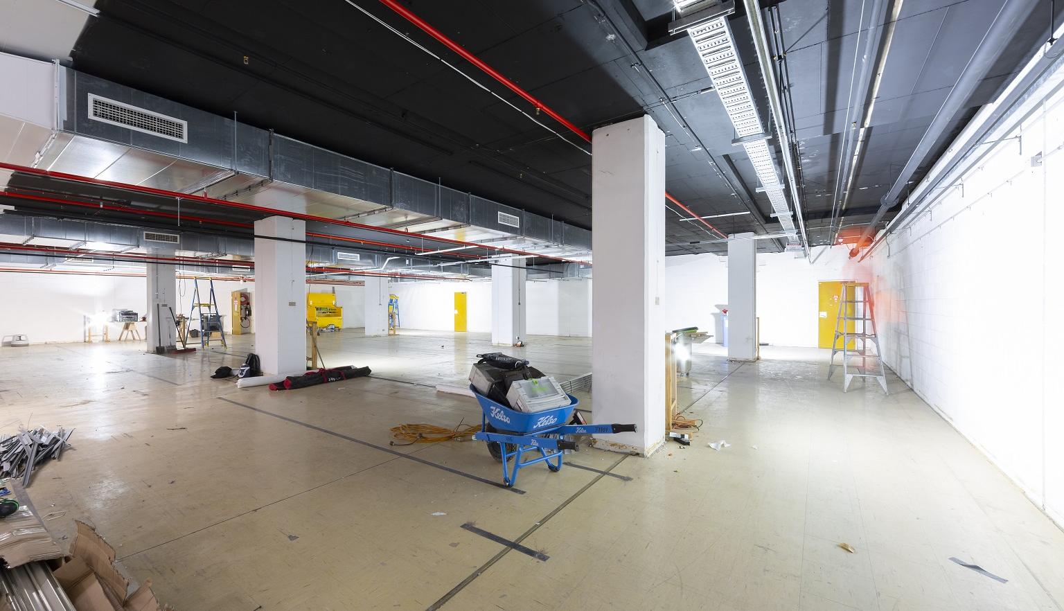 Large room undergoing renovation as part of the Library's building works