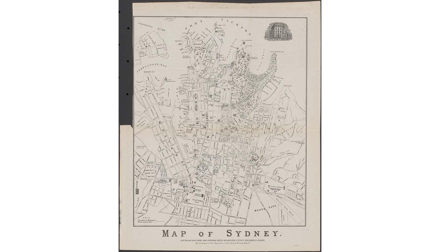 1880 map of Sydney, Australia