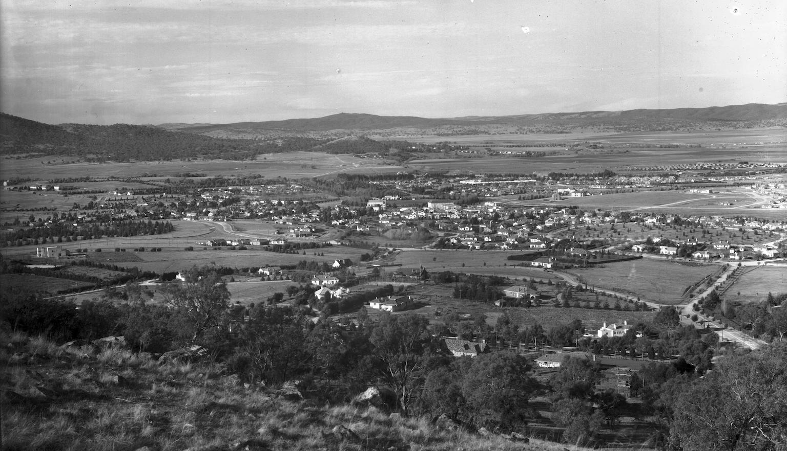 View of Canberra from Red Hill in approximately 1938. 