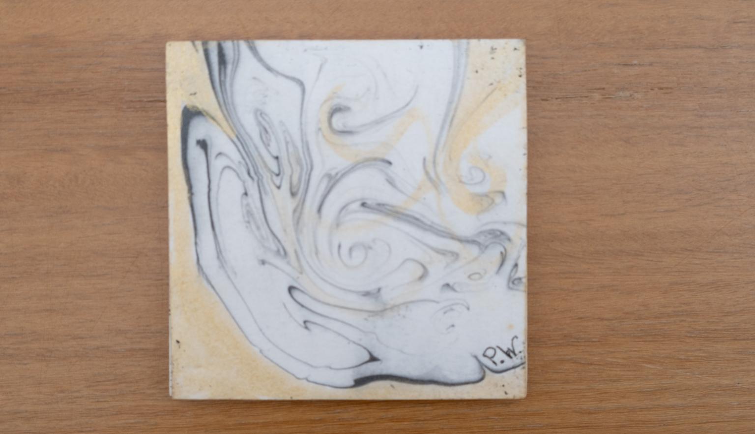 Travel diary cover with a black and white abstract design