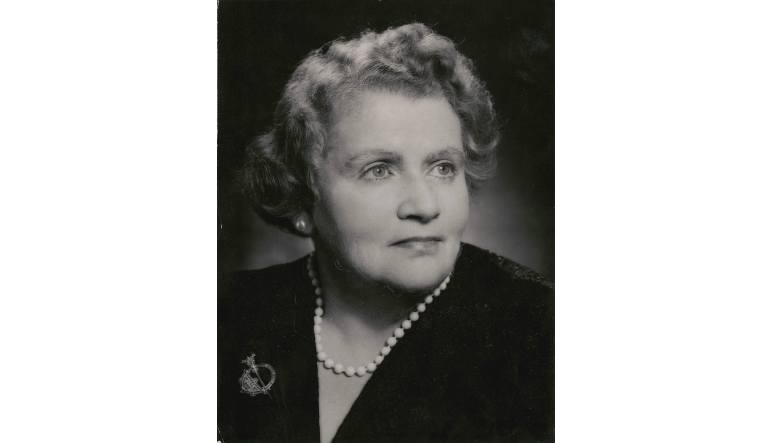 Black and white photographic portrait of then Senator Dorothy Tangney