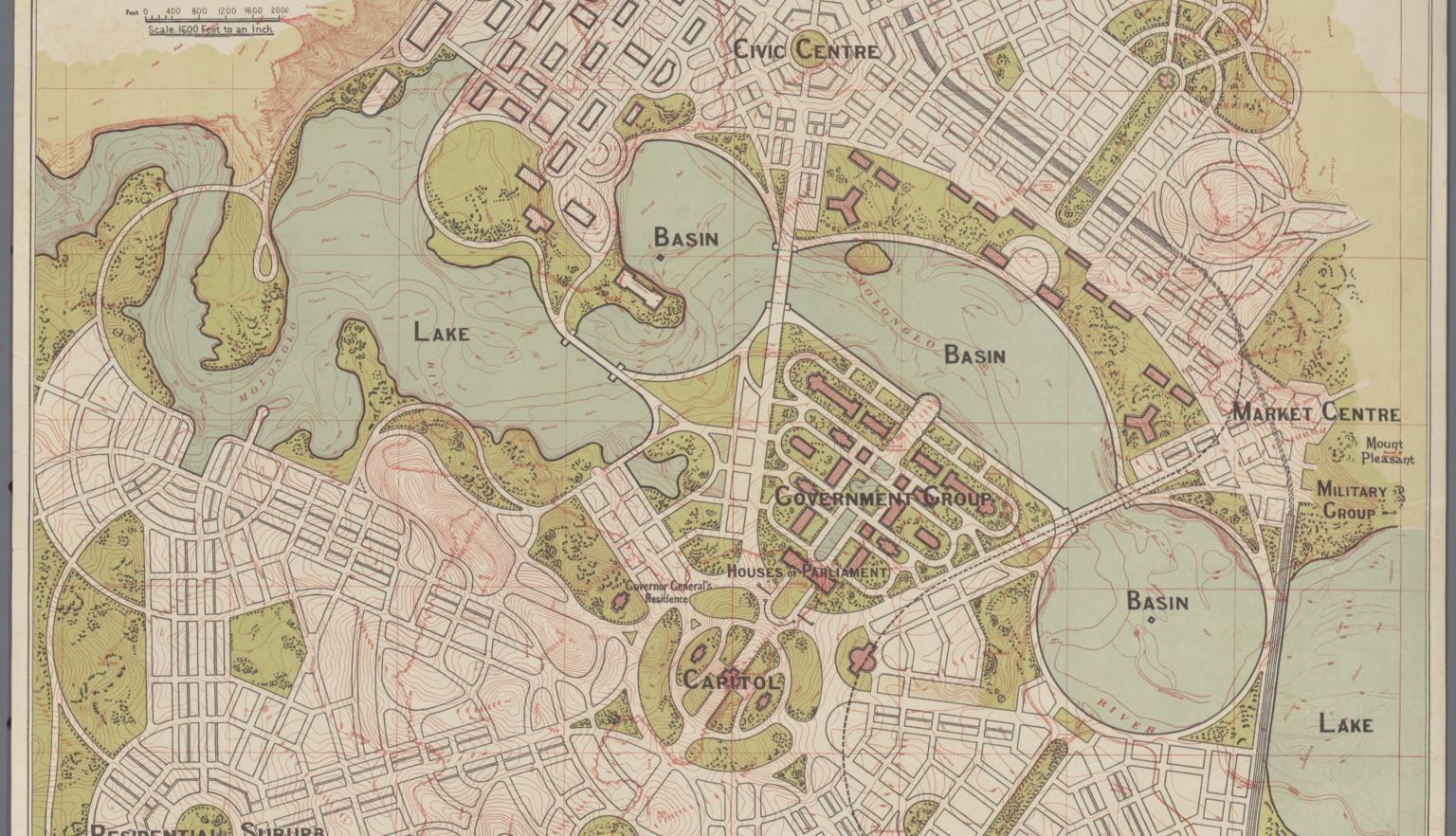 A map of Canberra dated 1913