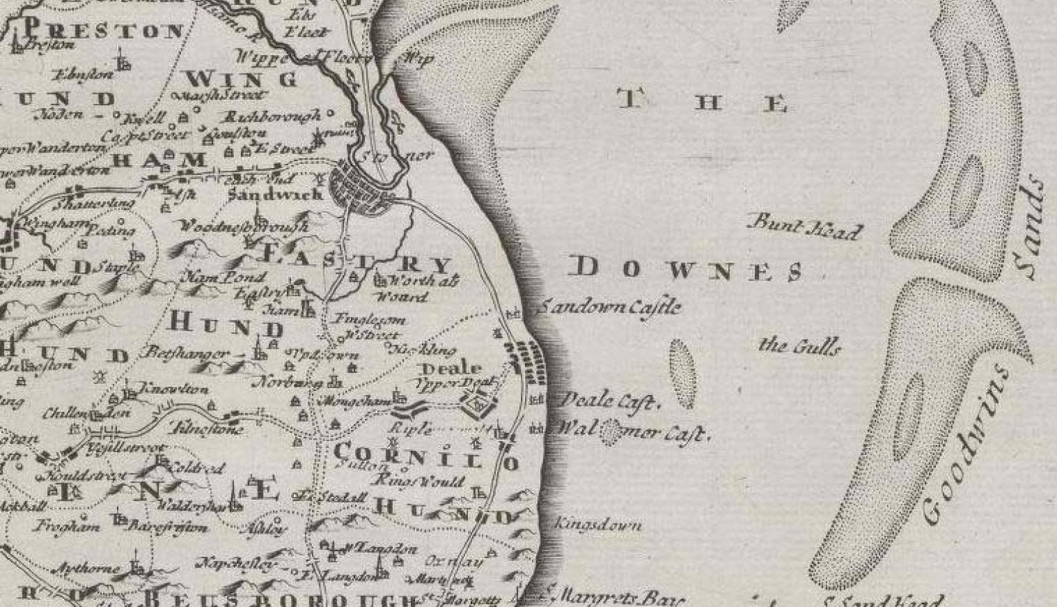 1695 map of Kent