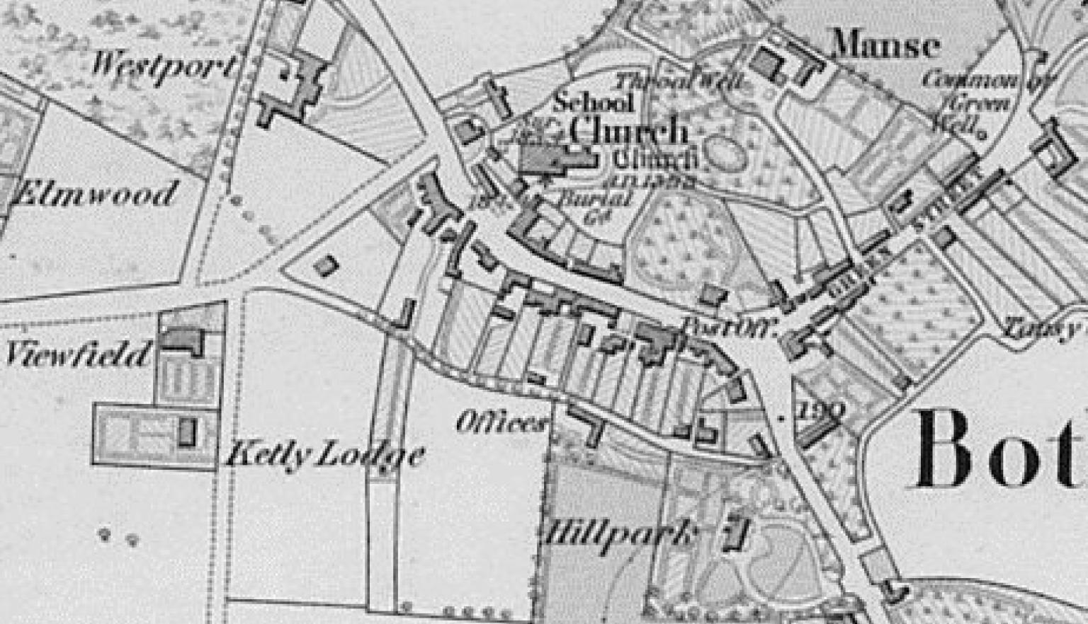 Detail from 1863 Ordnance Survey map of Lanarkshire