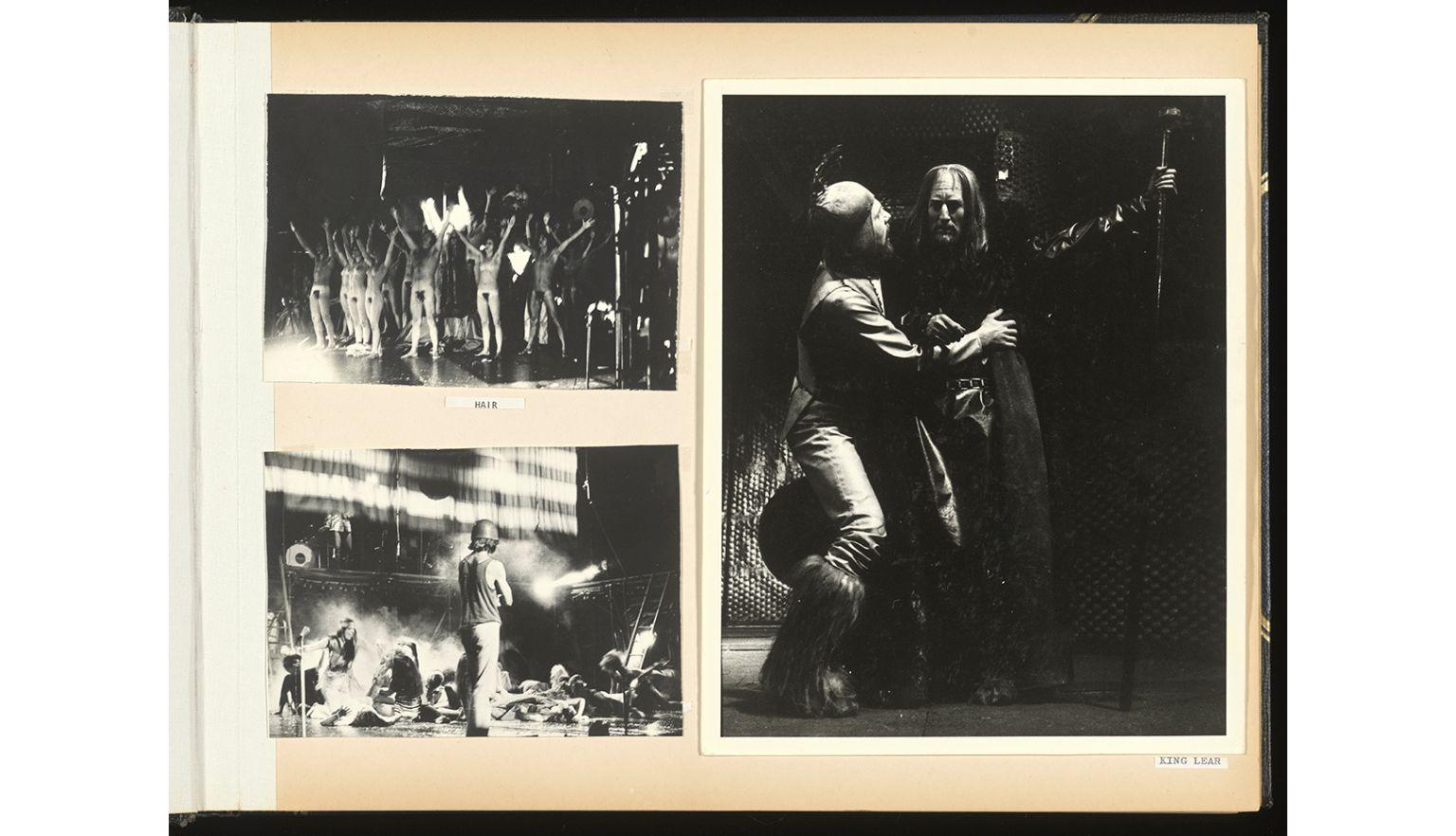 3 production photos from Hair and King Lear