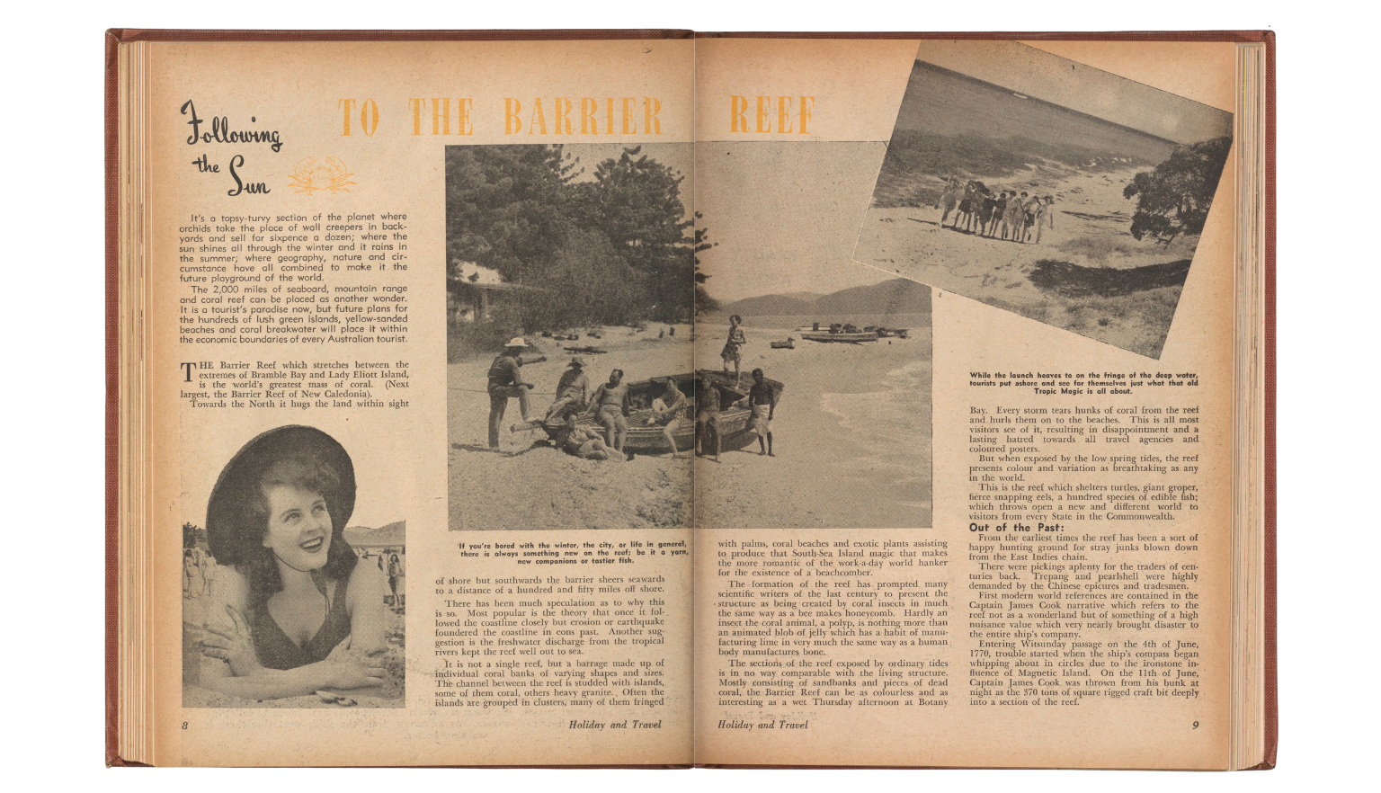double page spread with article about Great Barrier Reef