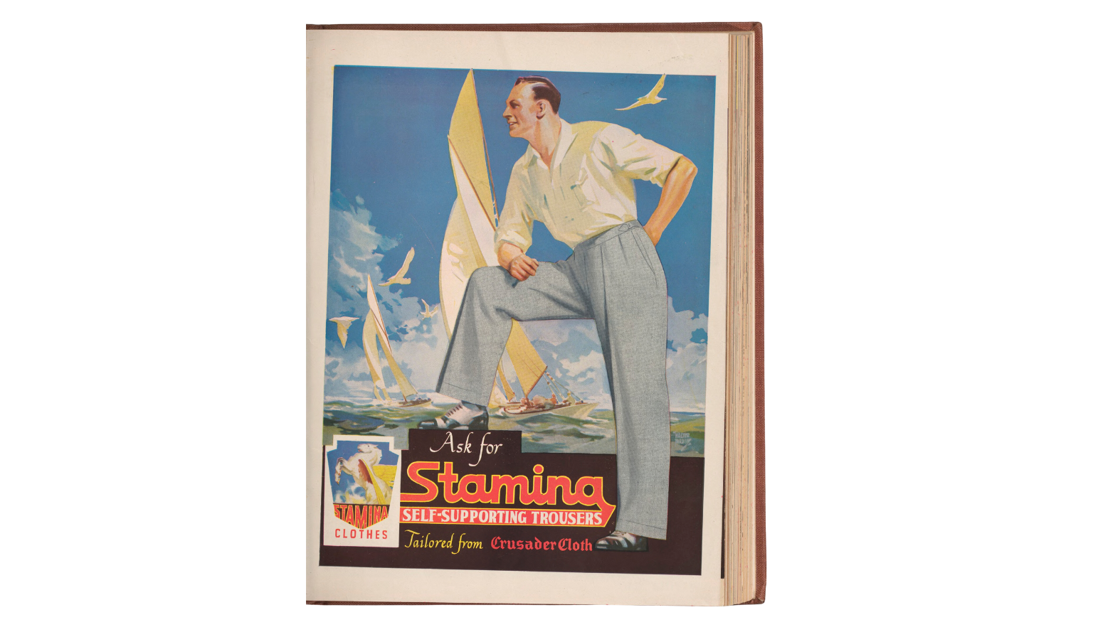 Ad for men's pants for travel