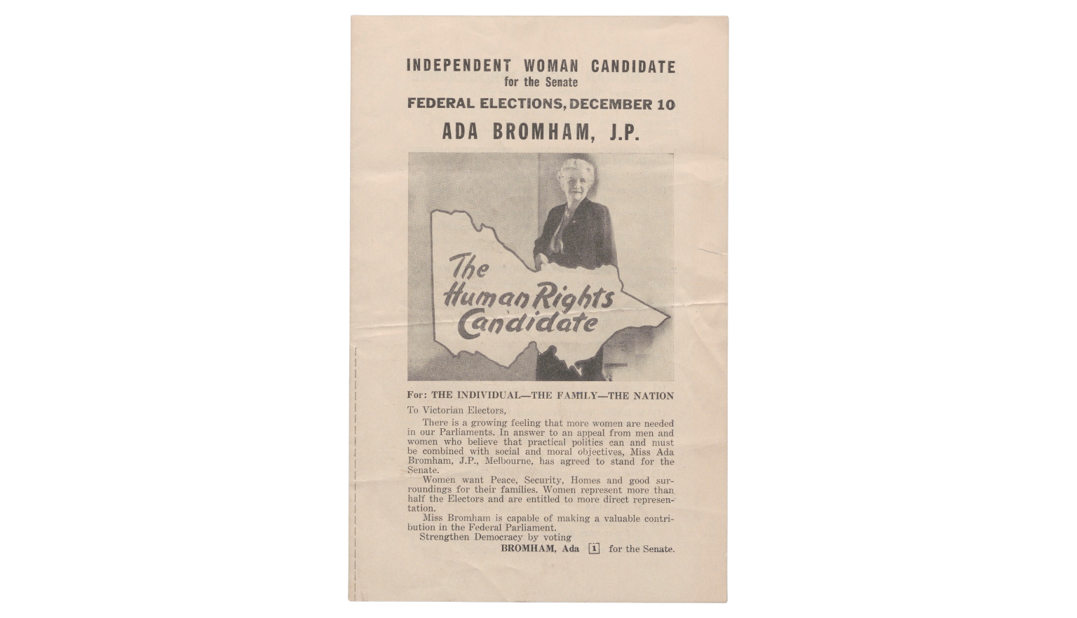 Flyer for Ada Bromham