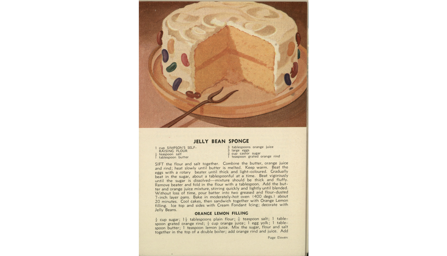 llustration and recipe for a Jelly Bean Sponge.