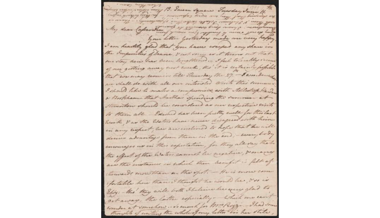 Handwritten letter, written in cursive