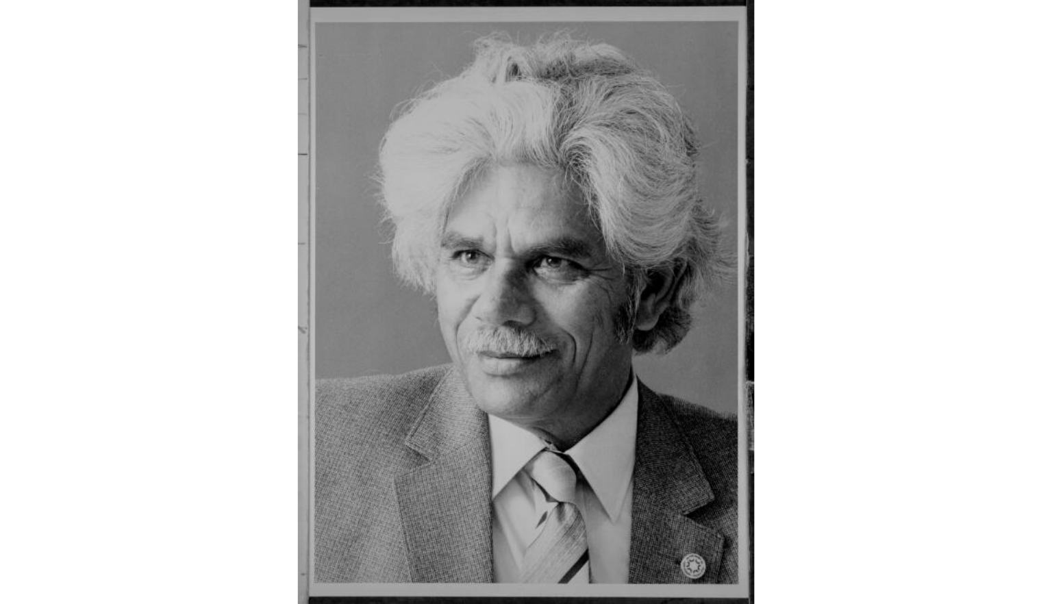 Black and white portrait of Senator Neville Bonner